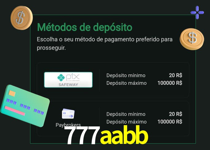 O cassino 777aabb oferece uma grande variedade de métodos de pagamento